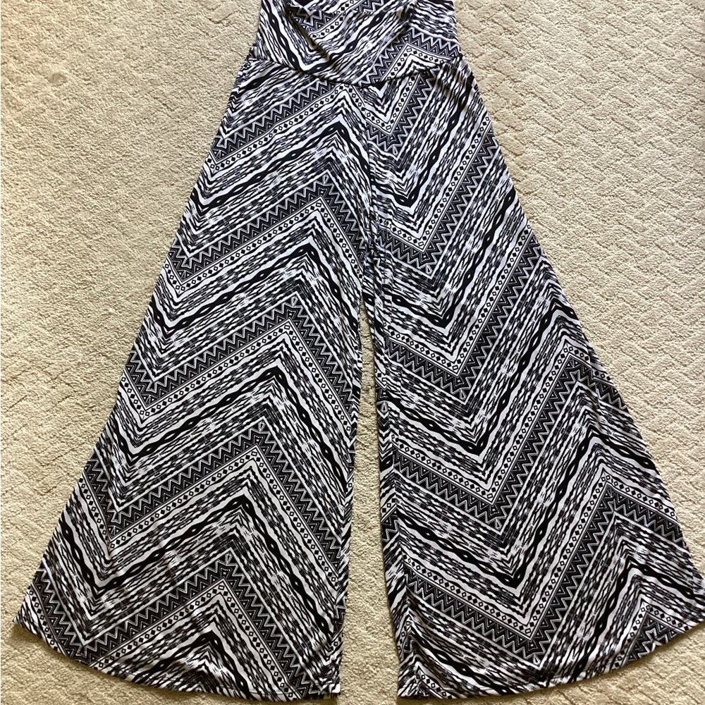 TRIBAL PRINT BOHO PALAZZO PRINT PANTS by JOHNNY MADE IN USA SZ MED